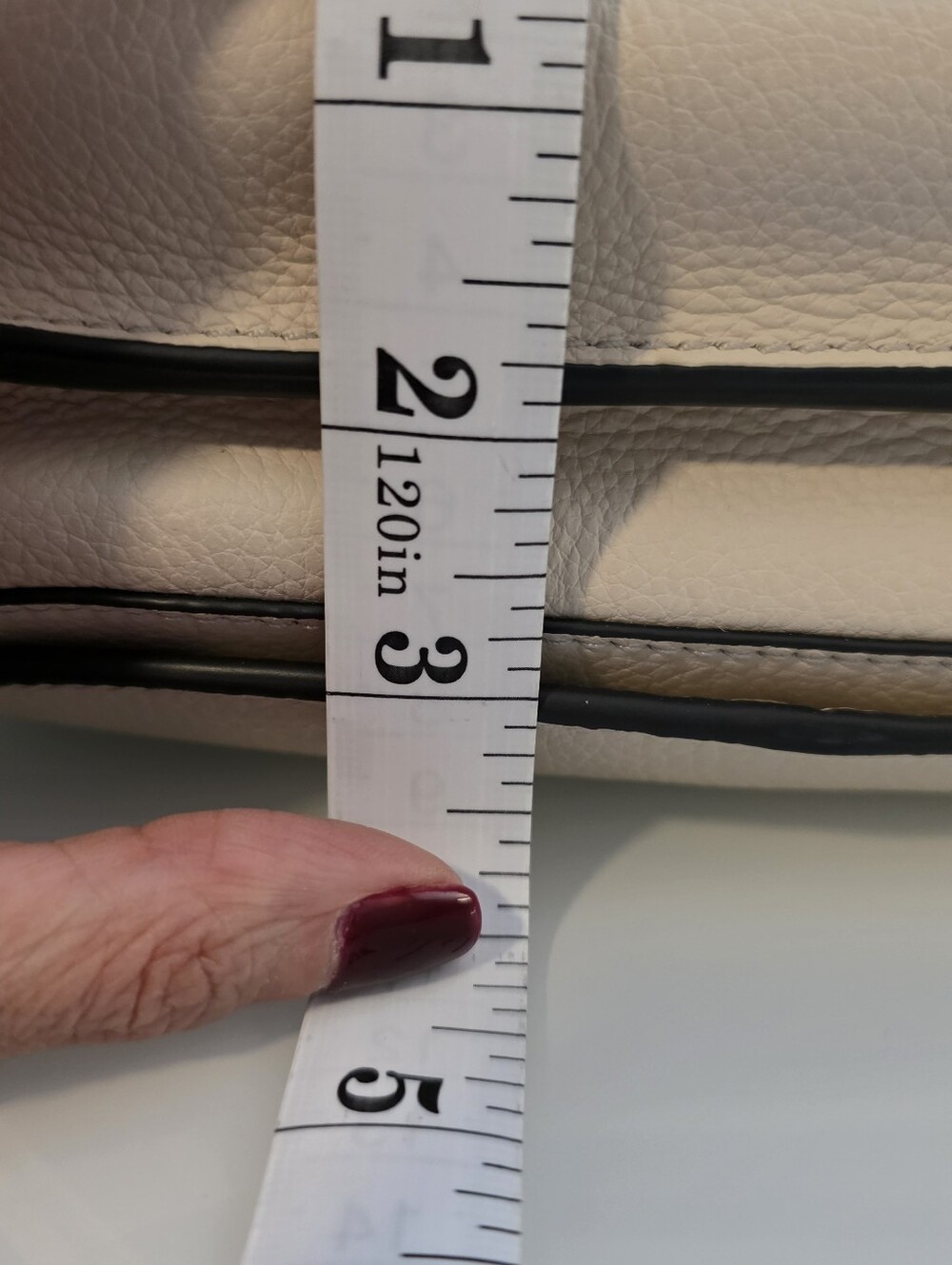 Coccinelle Cream Leather Crossbody Bag with Gold Logo - Picture 8 of 12